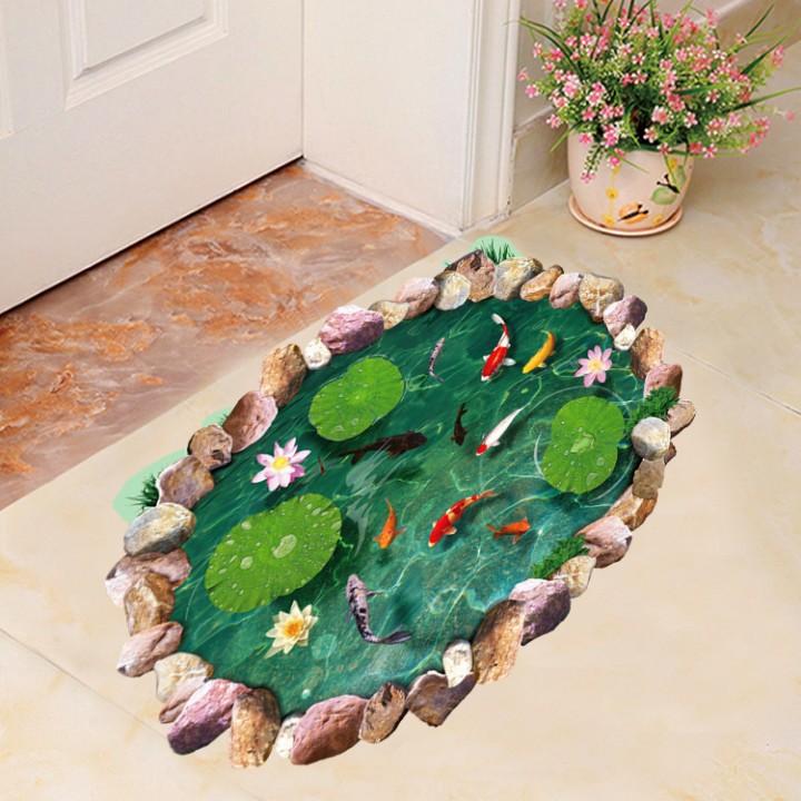 3D Wallpaper Sticker Dinding 90 x 60cm - WPP001 - Ikan Koi