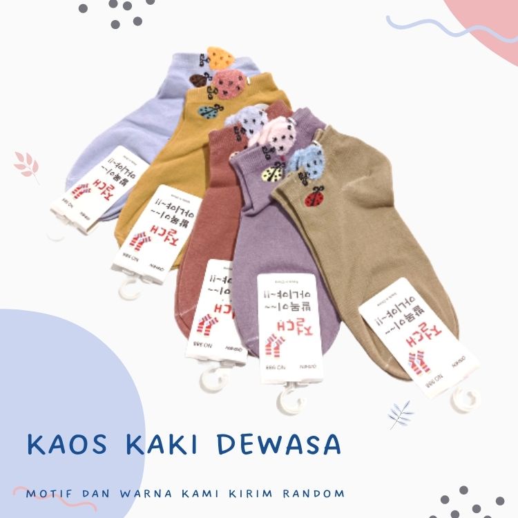 Kaos Kaki Wanita Fashion Motif Strawberry Bunga Kaoskaki Pendek Korea Sock Import