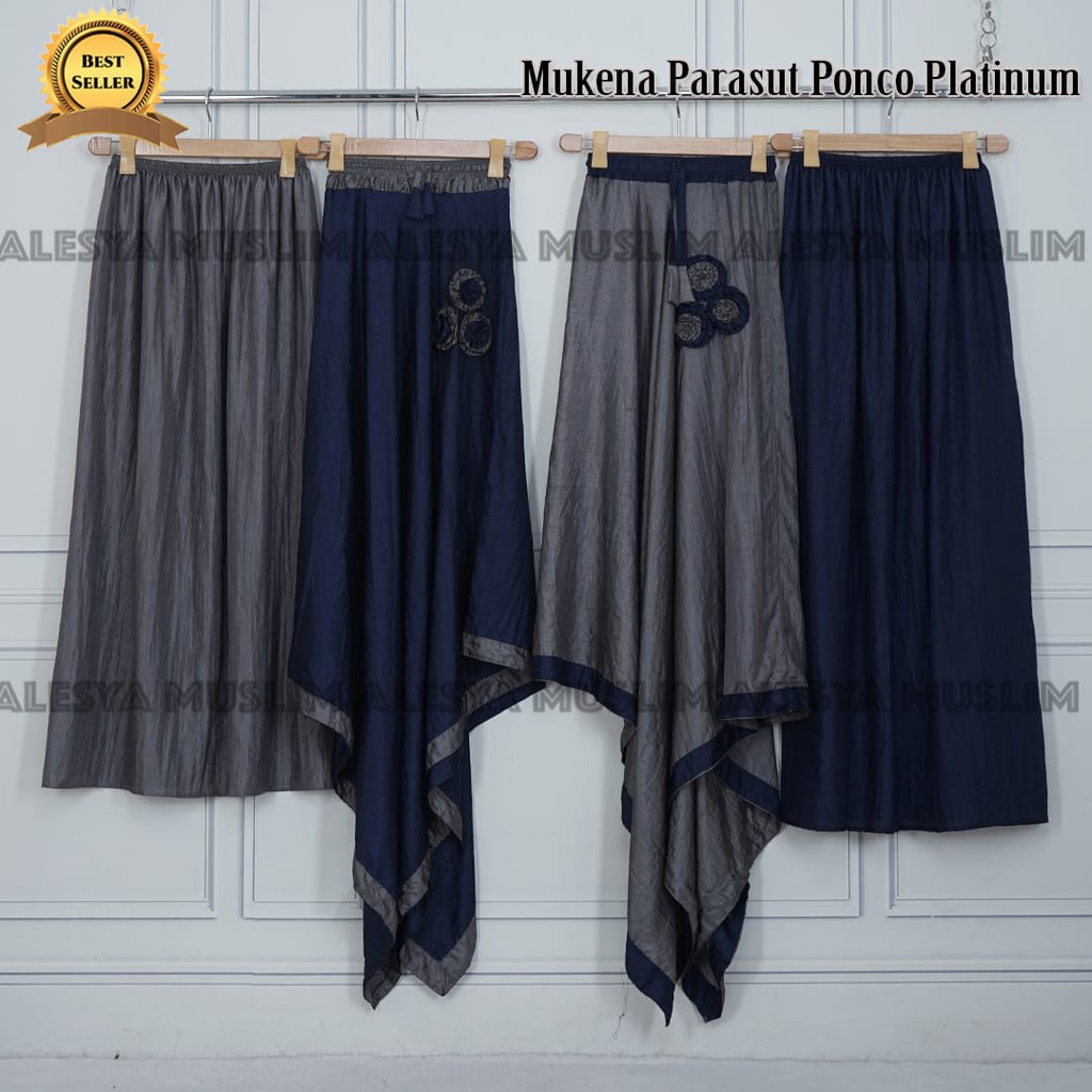 mukena parasut ponco platinum/mukena ponco dewasa/mukena parasut traveling/bisa COD