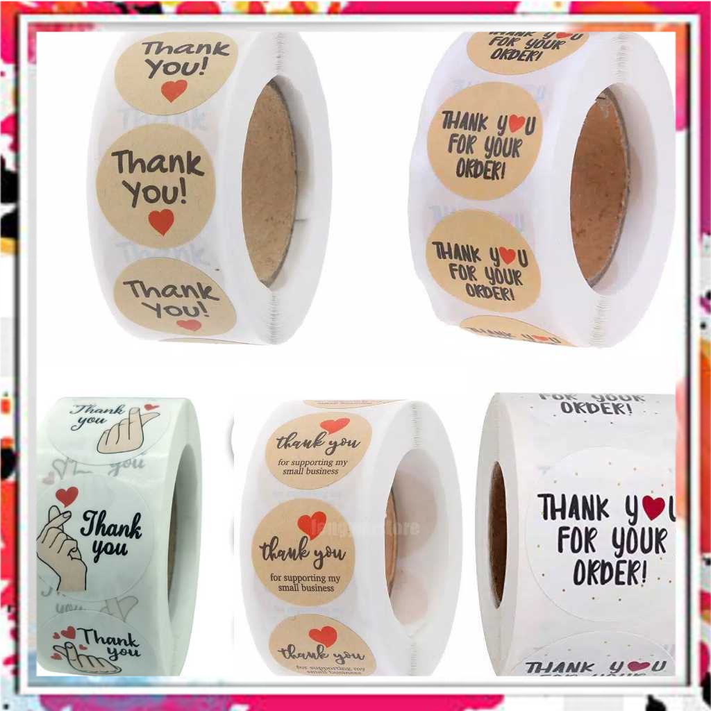 

AENBAG 100 Pcs Sticker Segel Label Thank You For Your Order / Stiker Label Thx For Ur Order