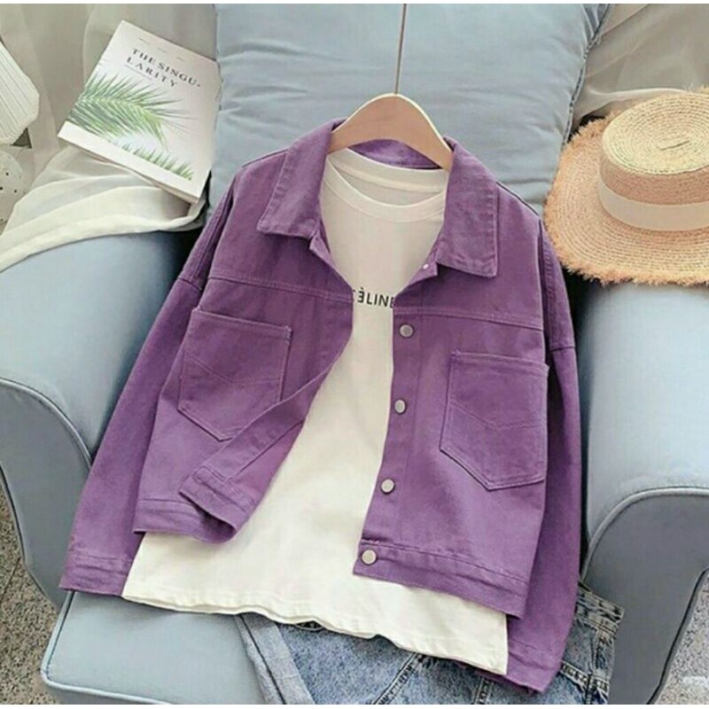 Cristo Jeans / bisa COD / jaket jeans / jaket wanita / jeans wanita / jaket lilac