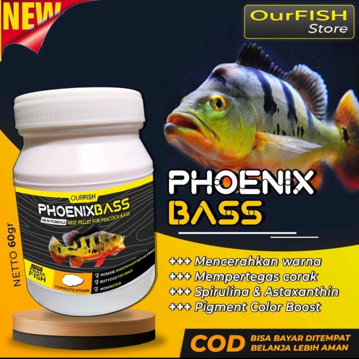 Phoenix Bass - Pelet Premium Ikan Pbass Peacock Bass 60 Gram