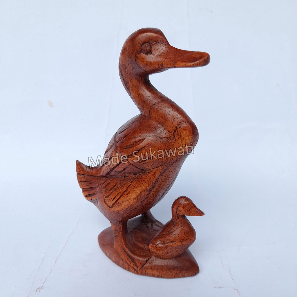 Kerajinan patung kayu Duck Bebek anak berdiri hiasan dekorasi handmade