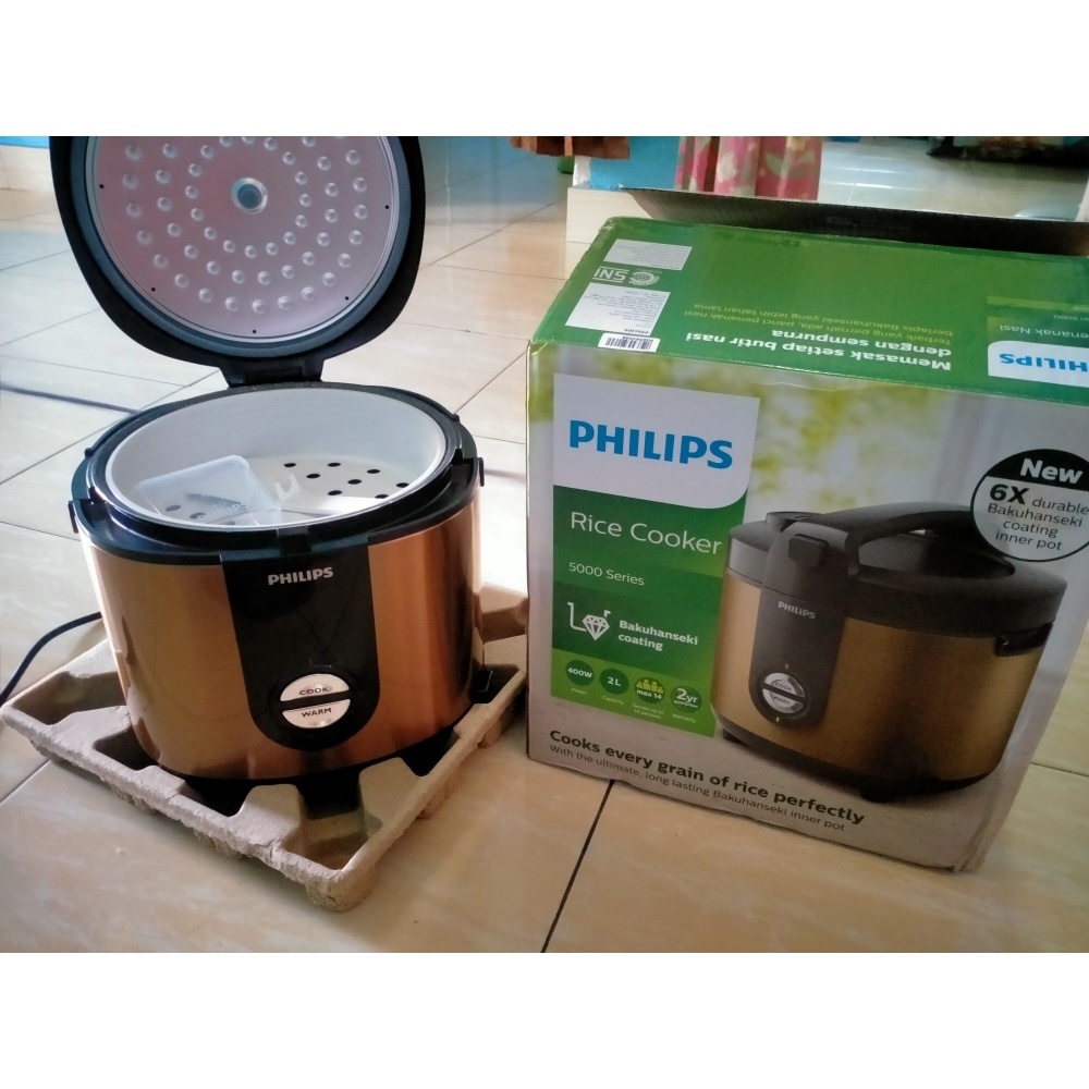 PHILIPS Rice Cooker 2 L HD3138  / 34 Premium  Plus PHILIPS HD 3138 Premium Plus Rice Cooker 2L body stainless steel