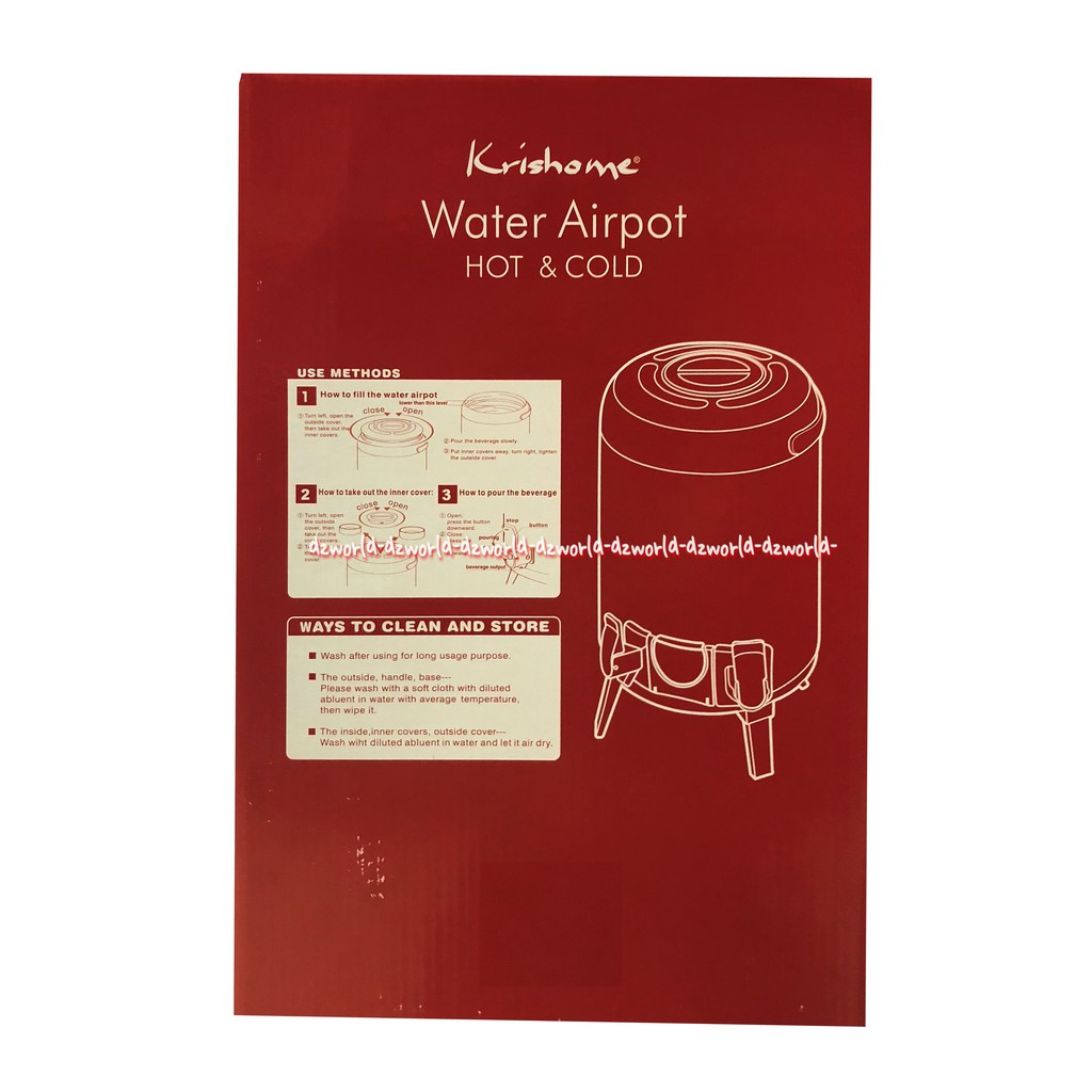 Krishome Water Airpot Hot And Cold 9.5 Liter Termos Air Panas Kapasitas  Tempat Air Minum9.5L