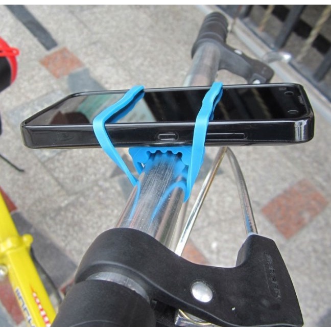 Strap Silikon Elastis Holder Senter / Handphone Untuk Stang Sepeda