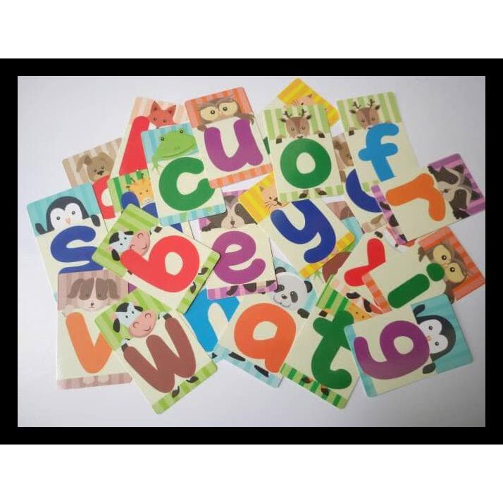 Flash Card Abjad 100 Kartu . Kartu Baca . Mainan Edukasi Anak Huruf Terlaris