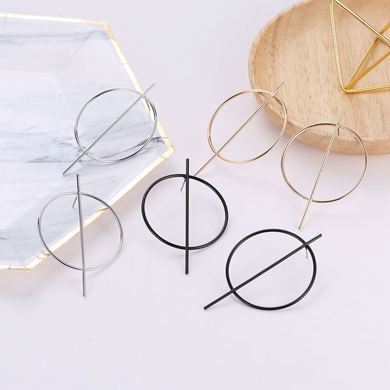 Anting Rumbai Panjang Bentuk Persegi Panjang Geometris Warna Emas Perak Untuk Wanita