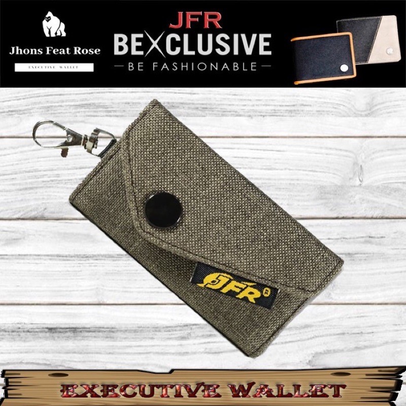 Dompet Kunci Mobil Bahan Kulit Asli Kanvas GKC01 Dompet STNK - Jennifer Wallet