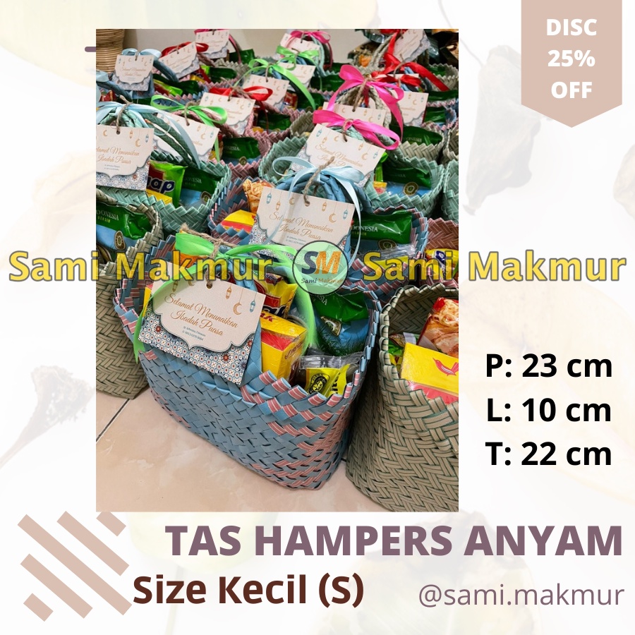 Tas Anyaman Plastik Murah Keranjang Belanja Tas Bingkisan Ukuran Kecil Small (S) Tas Souvenir Parcel Kotak Snack Wadah Hantaran Sembako Gula Roti