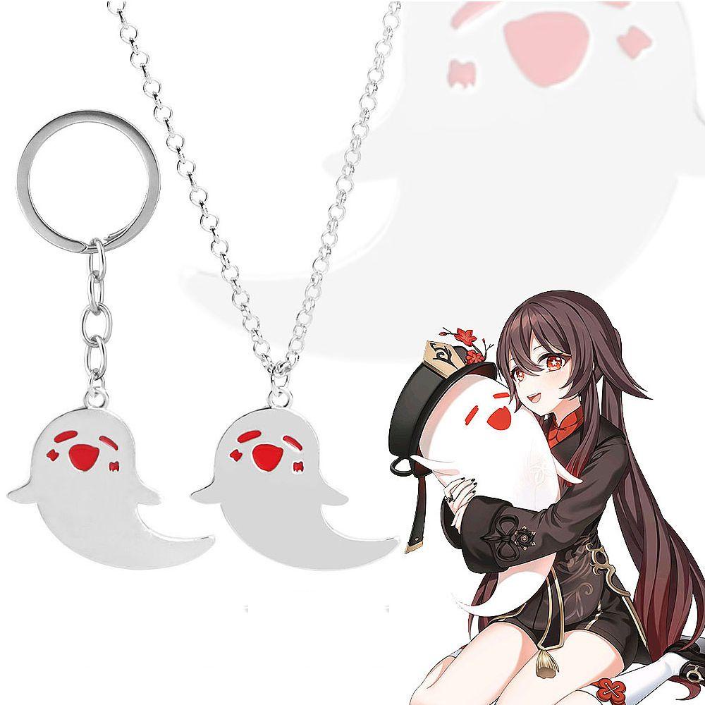 Needway Genshin Impact Gantungan Kunci Keren Sederhana Hu Tao Elves Perhiasan Aksesoris Anak Hadiah Paduan Kartun Key Rings