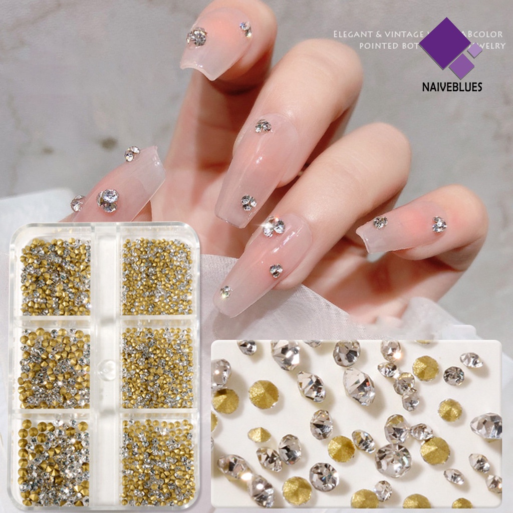 Naiveblue 1000Pcs Charms Berlian Imitasi Mini 3D Untuk Dekorasi Nail Art Charms