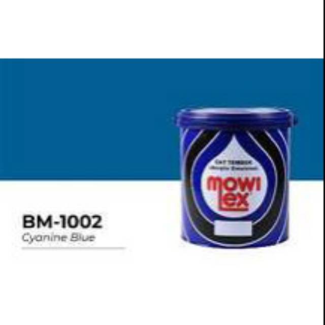 Cat Tembok Cat Taman Mowilex InteriorBM -- 1002 Cyannine Blue 2.5 Liter