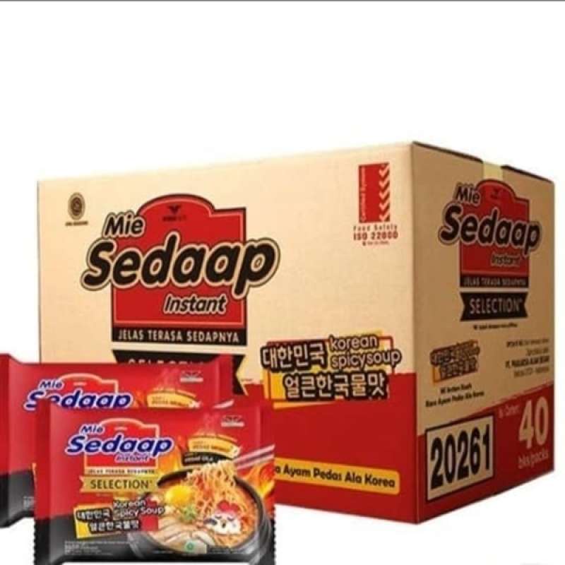 

NOODLES/MIE INSTANT SEDAP KUAH SELECTION KOREAN SPICY SOUP KEMASAN DUS ISI 40 PCS