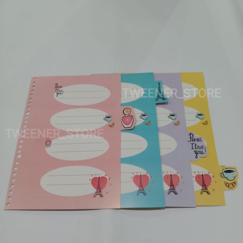 

INA Creative Dividers B5 Pembatas isi 4 Lembar | Pembatas Binder