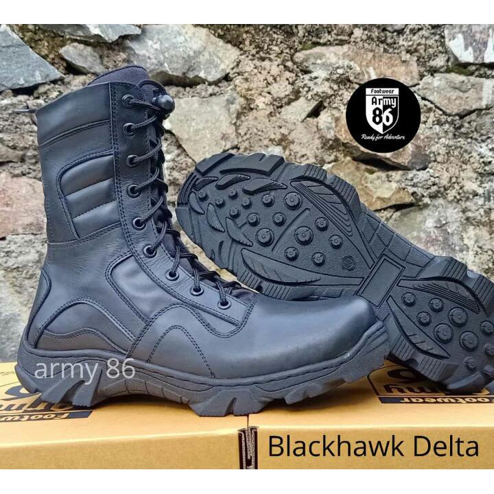 Sepatu PDL Black Hawk Delta Original Kulit Sapi Asli TNI Brimob Security Army 86