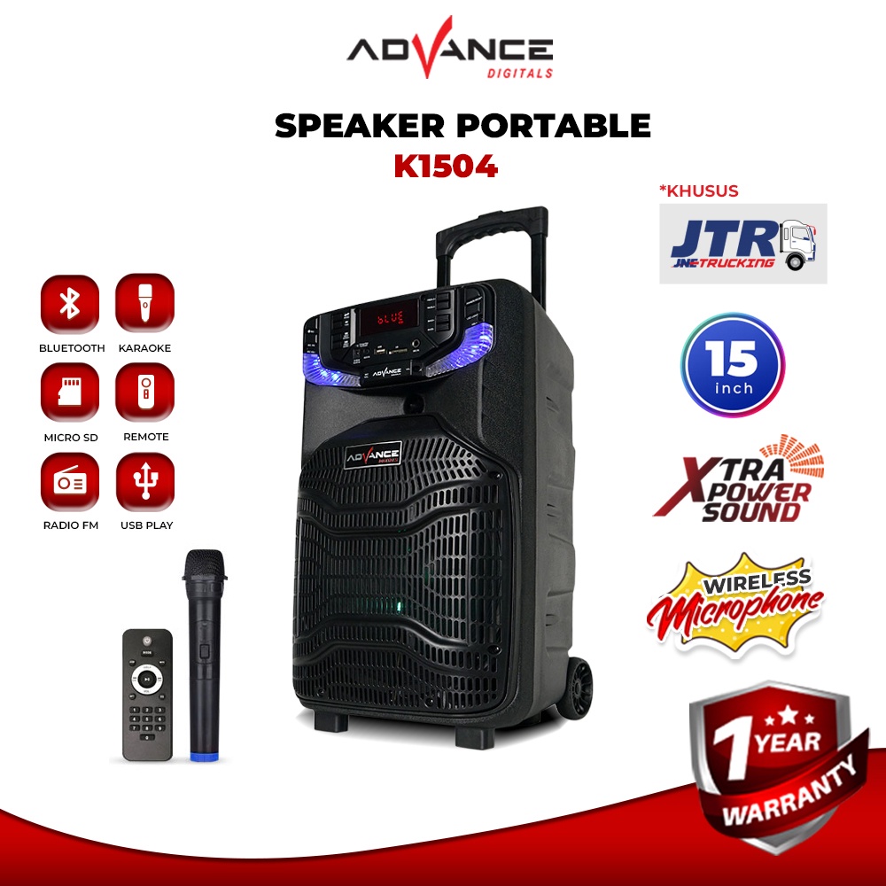 Advance K1504 Speaker Meeting Bluetooth Salon Aktif 15 inch Gratis 2 Mic Karoke