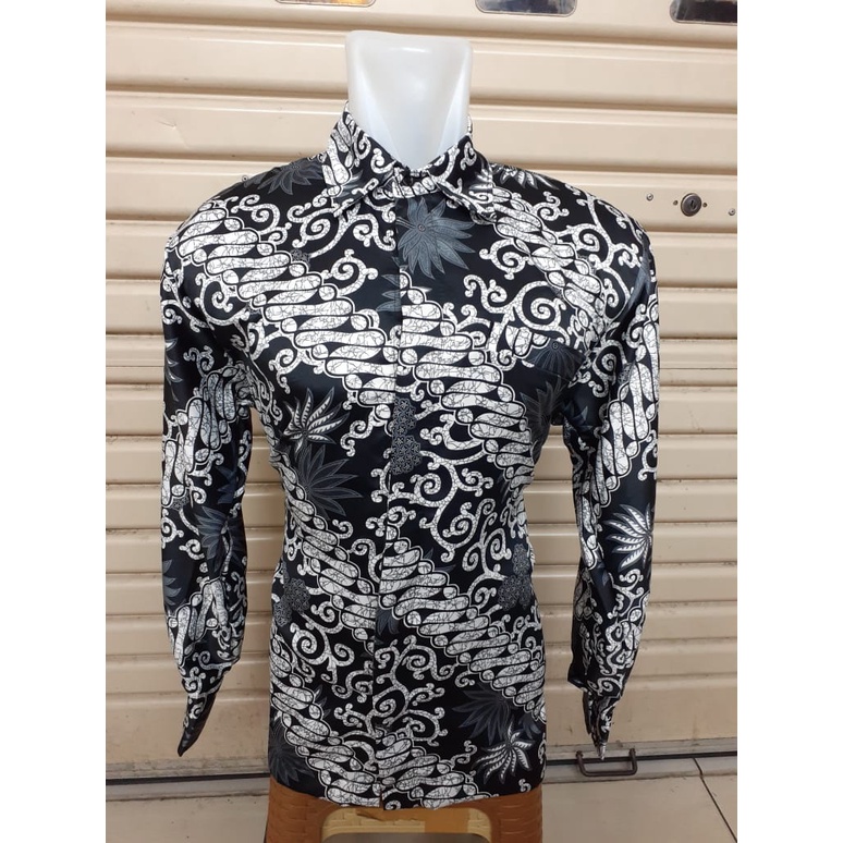 KEMEJA BATIK PRIA / KEMEJA MOTIF BATIK LENGAN PANJANG DAN LENGAN PENDEK MOTIF KENANGA SILVER