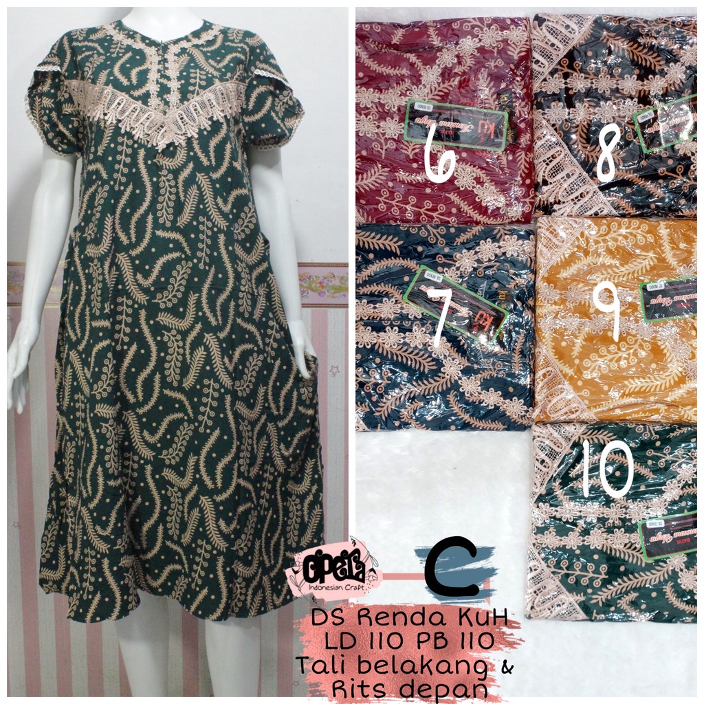 Daster Arab Kencana Ungu DS Renda KUH i Original Label HITAM Batik Cap Grosir Terlaris Murah BI