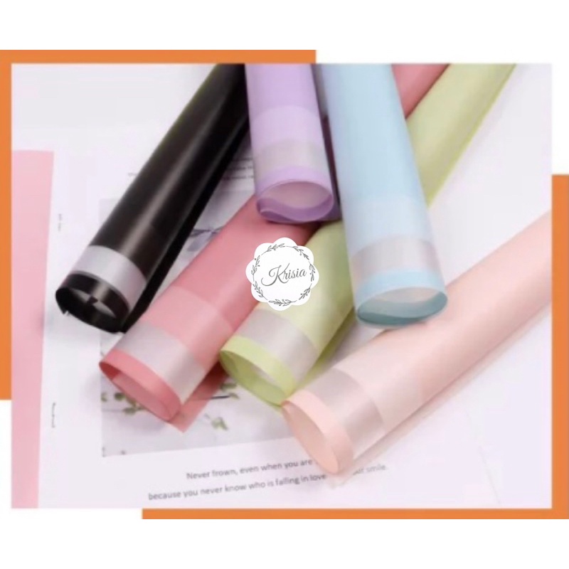 FLOWER WRAPPING &quot;&quot;FRAME TRANSPARANT&quot;&quot; (ECER) TRANSPARENT CELLOPHANE KERTAS BUNGA HAND BOUQUET WATERPROOF
