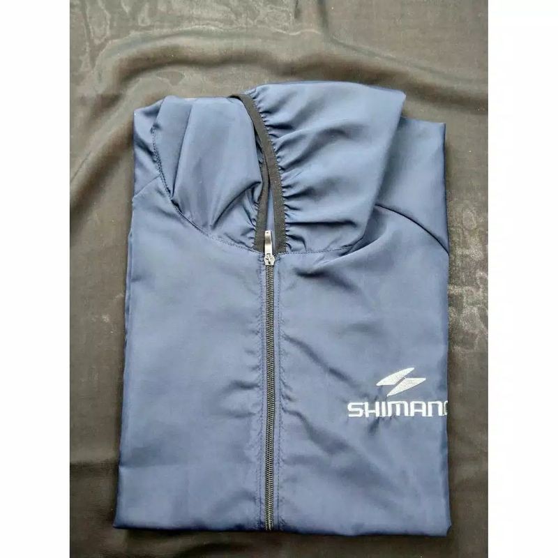 jaket parasut lari sepeda jumbo shimano XTR jaket olahraga pria dan wanita-Navy