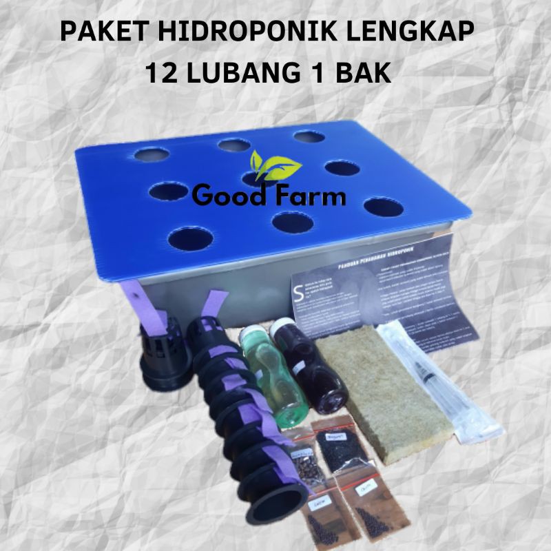 PAKET HIDROPONIK 9 LUBANG 1 BAK | SET HIDROPONIK | HIDROPONIK PEMULA | KIT HIDROPONIK | HIDROPONIK