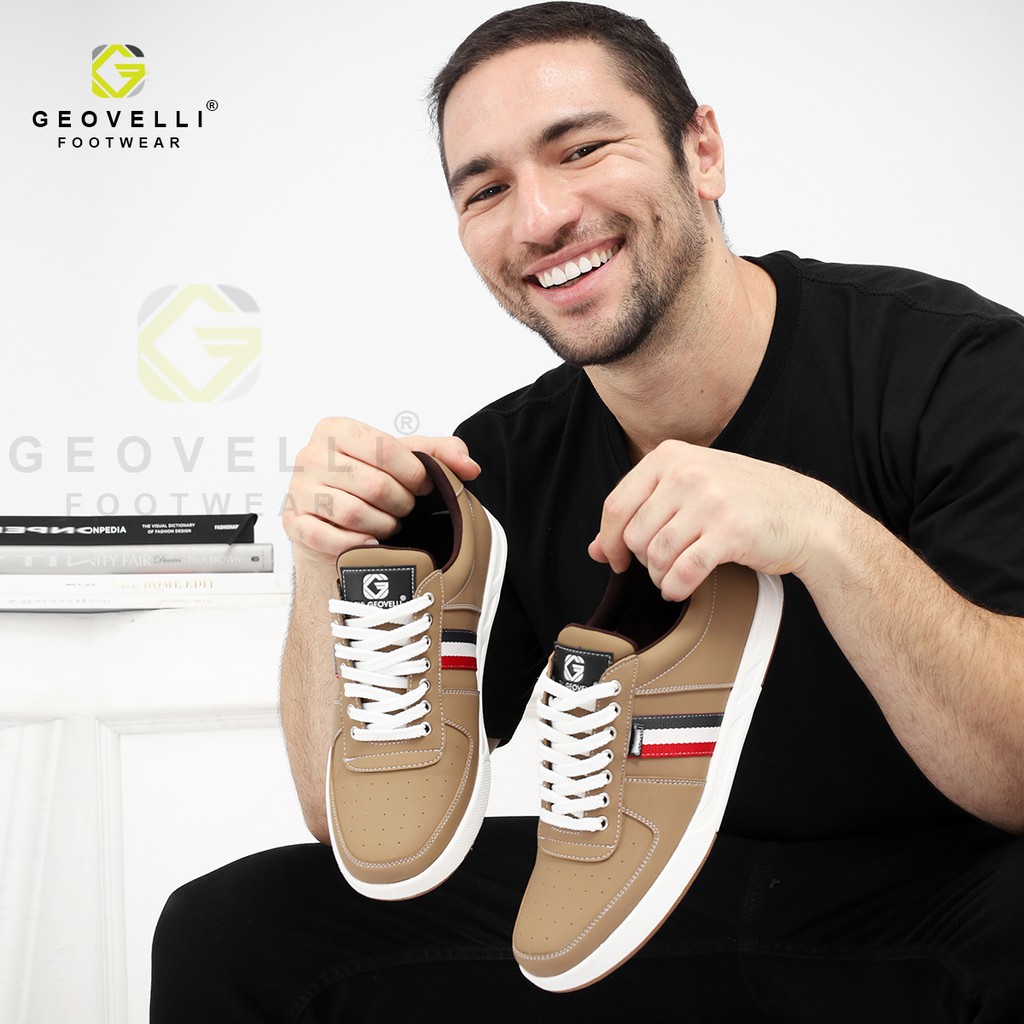 GvlGeovelli 39-43 Warna Mocca - Sepatu Sneakers Casual Sport Sekolah Pria Wanita Geovelli