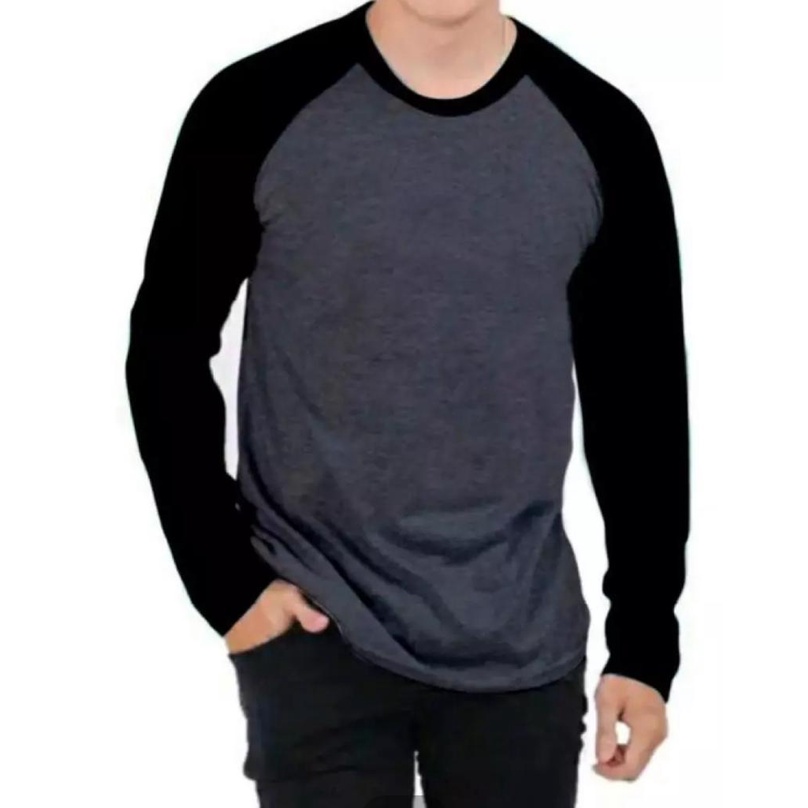 Kaos polos reglan warna kombinasi hitam kaos raglan Kaos polos reglan warna kombinasi hitam kaos raglan