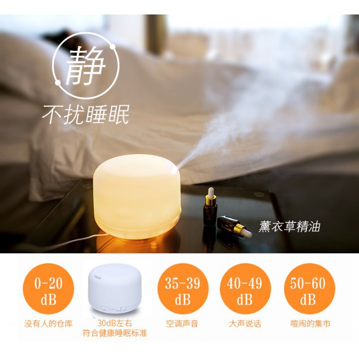 Essential Oil Aroma Diffuser Humidifier 7 LED Color Night Light 500ml