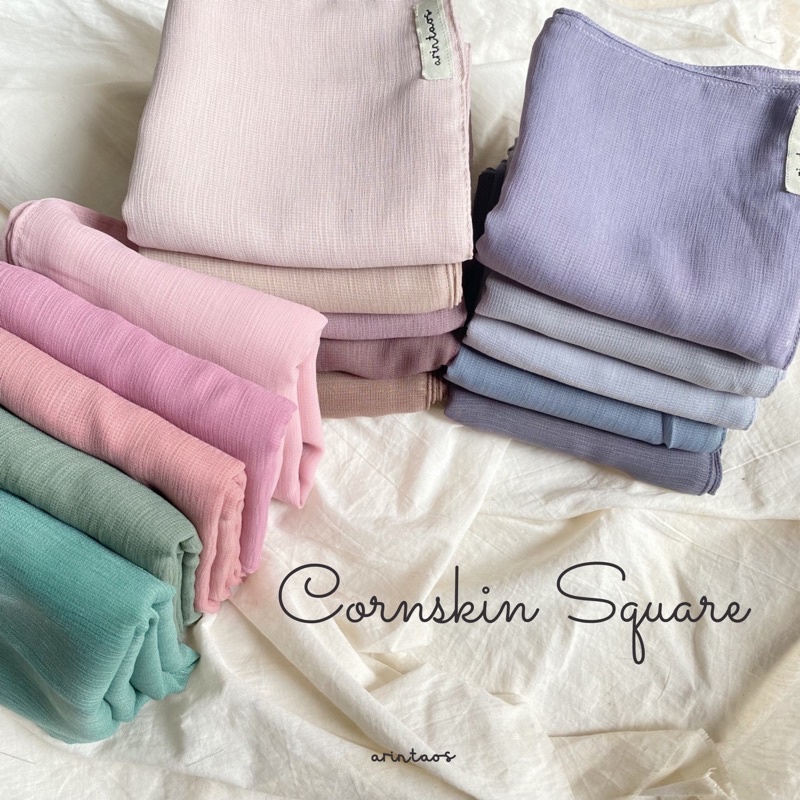 HIJAB CORNSKIN PREMIUM JAHIT TEPI / HIJAB SEGIEMPAT SERAT KULIT JAGUNG / COD