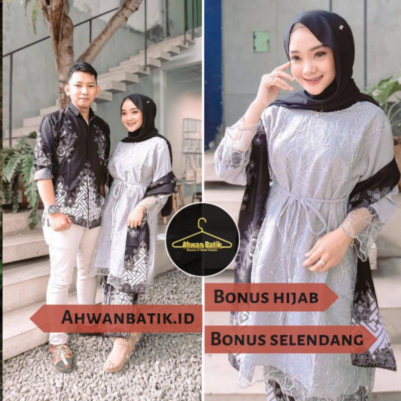 Kebaya batik couple tunik pagar gunung GRATIS JILBAB kebaya tunangan kebaya wisuda kebaya modern