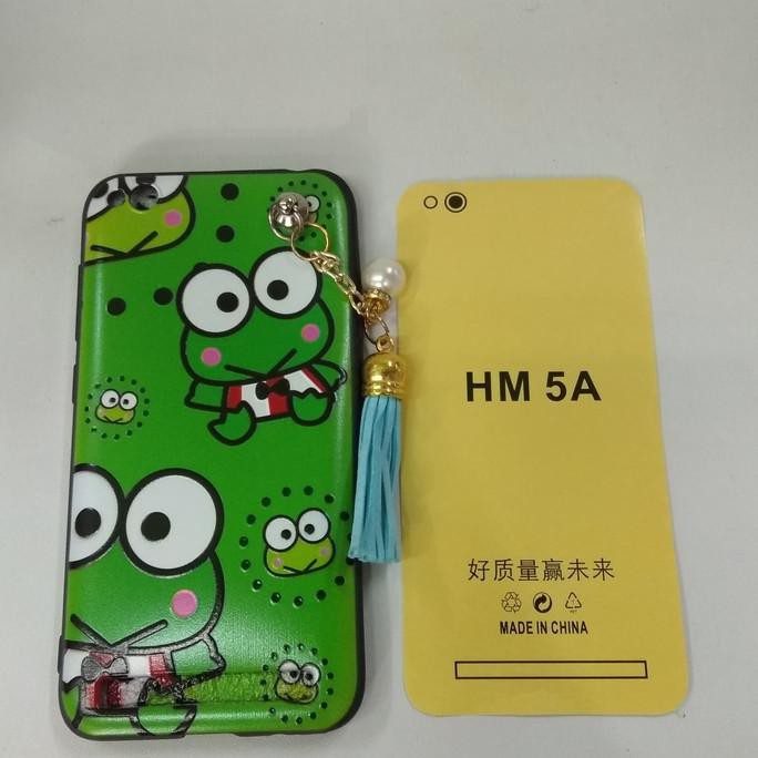 CASE FOR REDMI 5A MOTIF KEROPI GANTUNGAN WARNA BIRU