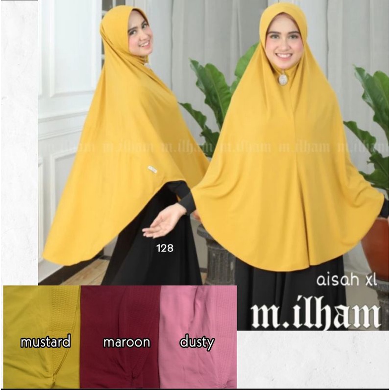 jilbab khimar polos bergo daily jumbo aisyah uk xl by m. ilham