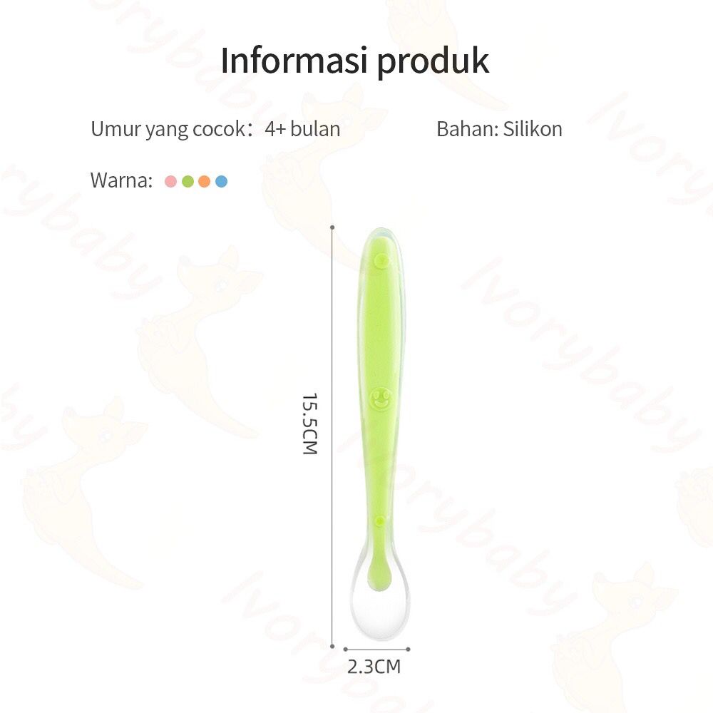 COLORFUL BABY SPOON / BPA FREE LATEX FREE PVC FREE / BABY SPOON / SENDOK MAKAN BAYI / ALAT MPASI / SENDOK MAKAN ANAK / PERALATAN MAKAN / SILICONE SOFT SPOON / SENDOK LENTUR / SILICONE BABY SPOON