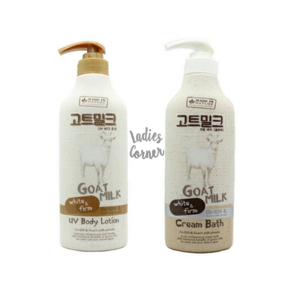 

MADE IN NATURE GOAT MILK UV BODY LOTION & CREAM BATH SUSU KAMBING MELEMBUTKAN MENUTRISI KULIT TUBUH