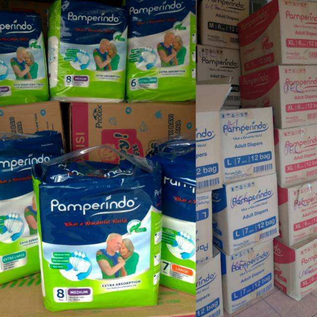 POPOK DEWASA PAMPERINDO ADULT DIAPERS PEREKAT PAMPERINDO M L XL