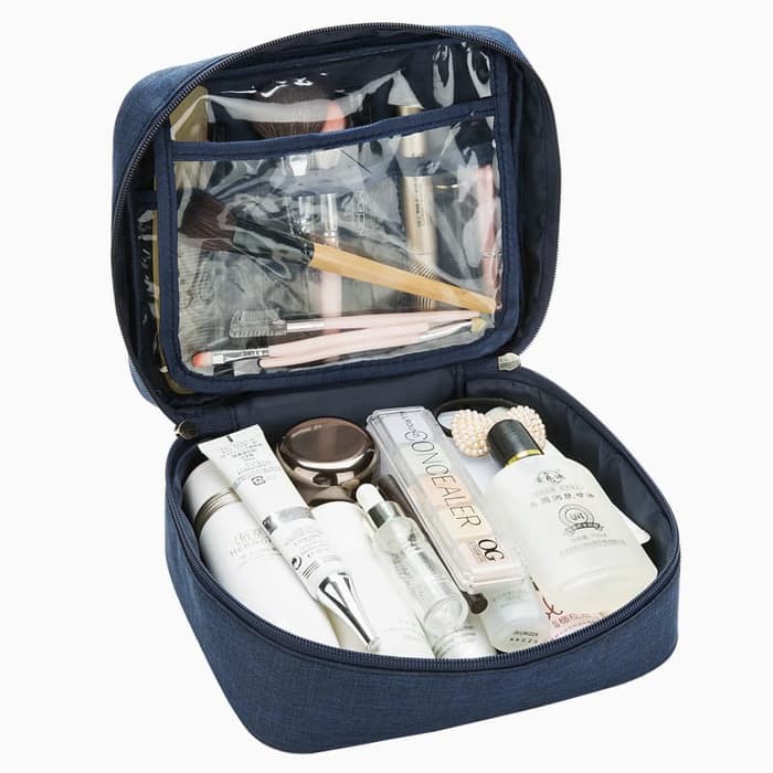 Mega_1688 Tas Kosmetik Organizer Cosmetic DENIM Pouch MG599