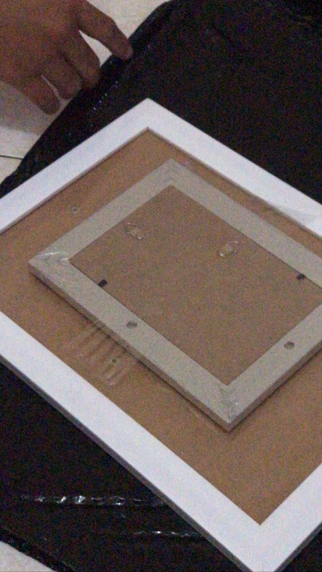 Frame Bingkai Foto Minimalis Uk 4r 10x15cm Fiber Motif Serat Kayu (cream)