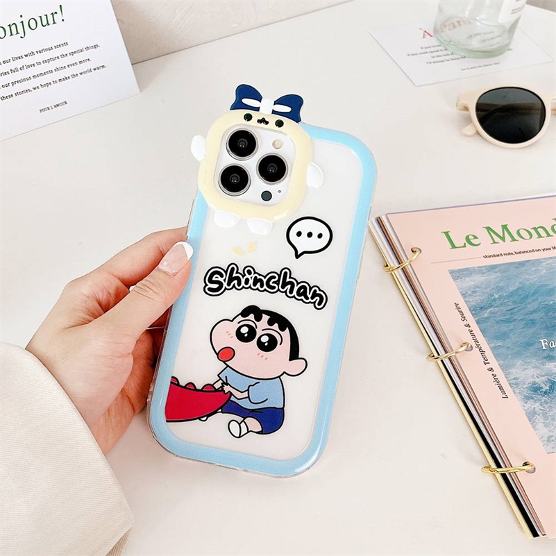 Soft Case Pelindung Kamera Motif Kartun Bahan TPU Untuk iPhone 14 13 12 11 Pro Max X Xr Xs Max 7 8 6 6s Plus SE 2020