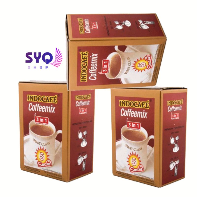 

INDOCAFE coffemix 3 in 1 box isi 5 sachet