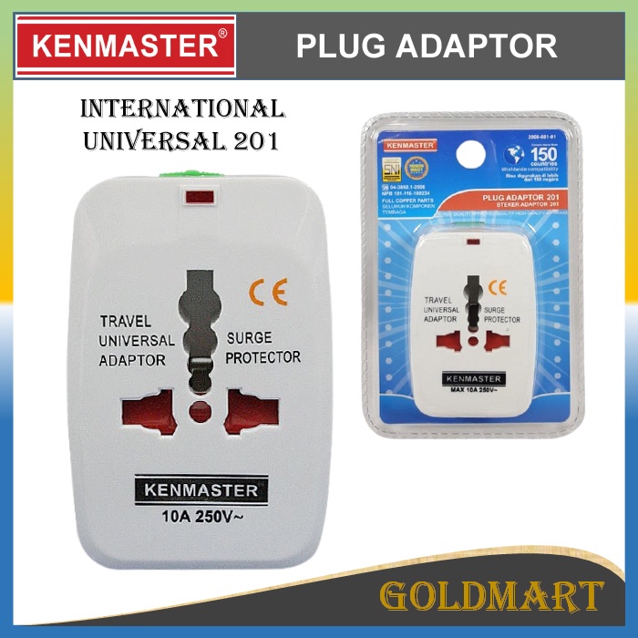 Steker Colokan Listrik - Kenmaster International Universal Travel - Plug Adaptor 201