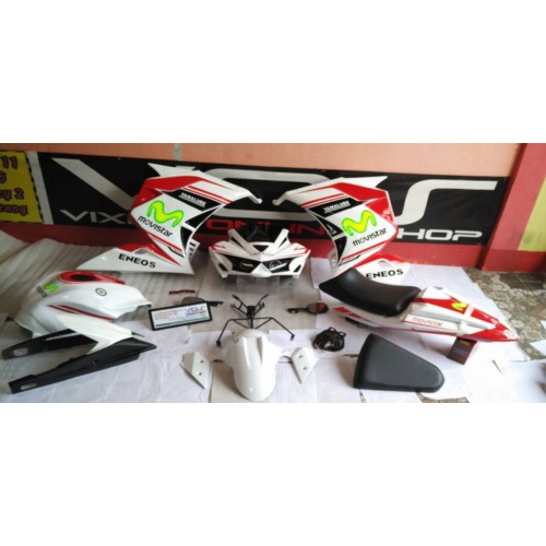 Jual FULL FAIRING MODEL R25 V5 NEW VIXION dan OLD VIXION PUTIH MERAH HITAM Diskon