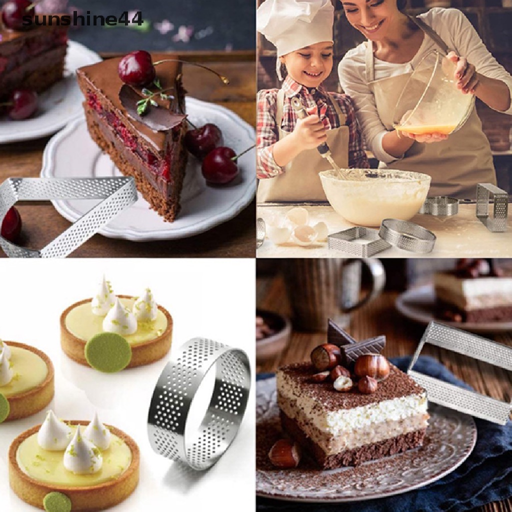 Sunshine Ring Cetakan Kue Mousse Bentuk Kotak Adjustable Bahan Stainless Steel