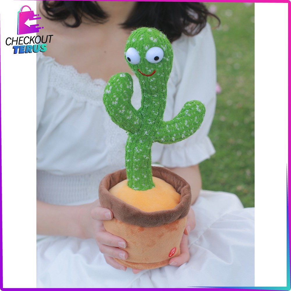 CT M179 Mainan Kaktus Bergoyang dan bisa Bicara Maenan Boneka Kaktus Goyang Dancing Cactus Kaktus Joget