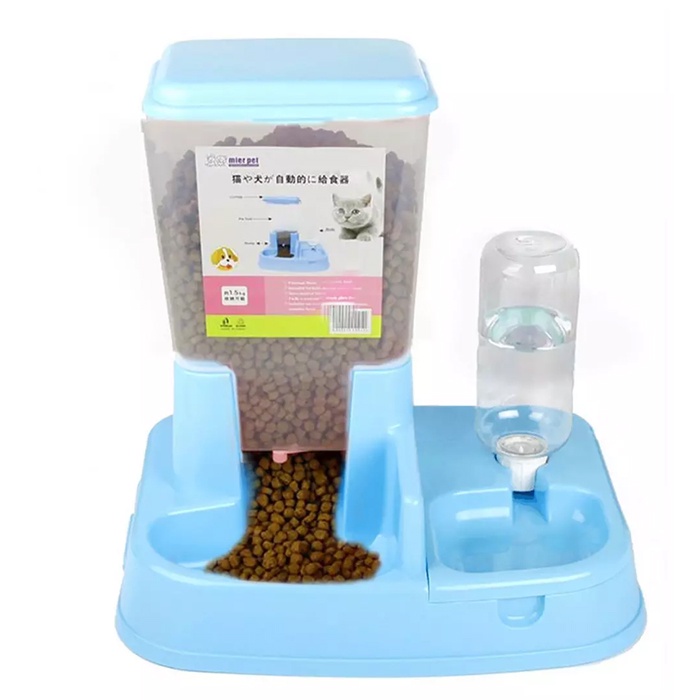 Dispenser Makanan Kucing Otomatis Dispenser Makanan Minuman Kucing Anjing Pet Food Dispenser 500 ml