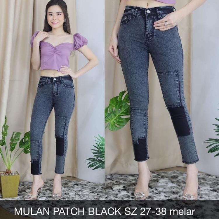 celana jeans highwaist wanita terbaru - celana jeans polos wanita kekinian mulan