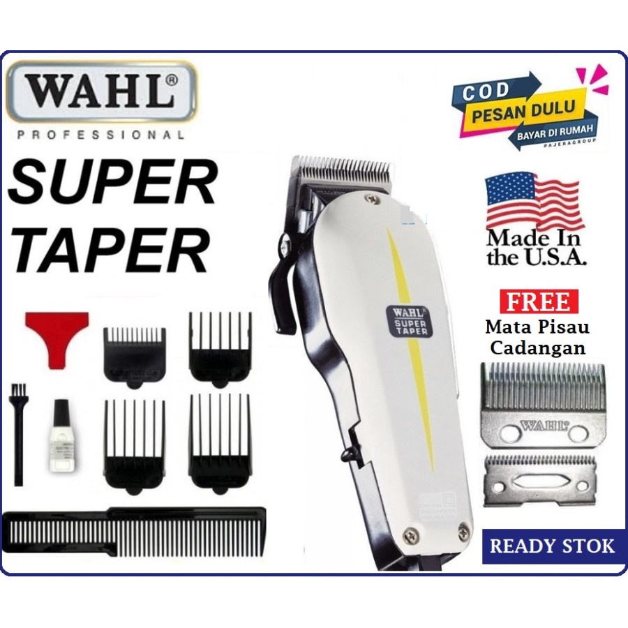 Alat Cukur Rambut WAHL Super Taper Hair Clipper + Mata Pisau Cadangan