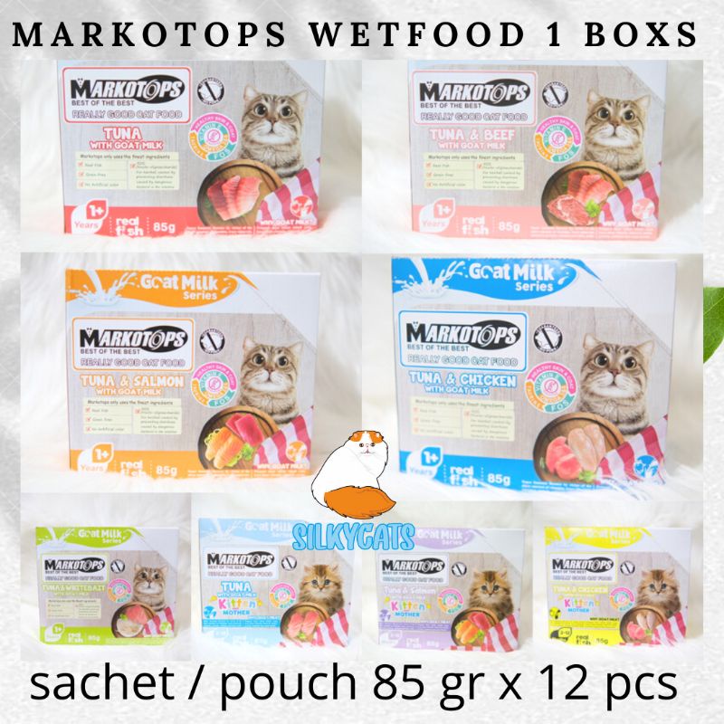 markotops wetfood sachet 1 dus / box isi 12. makanan basah kucing markotop isi 12.