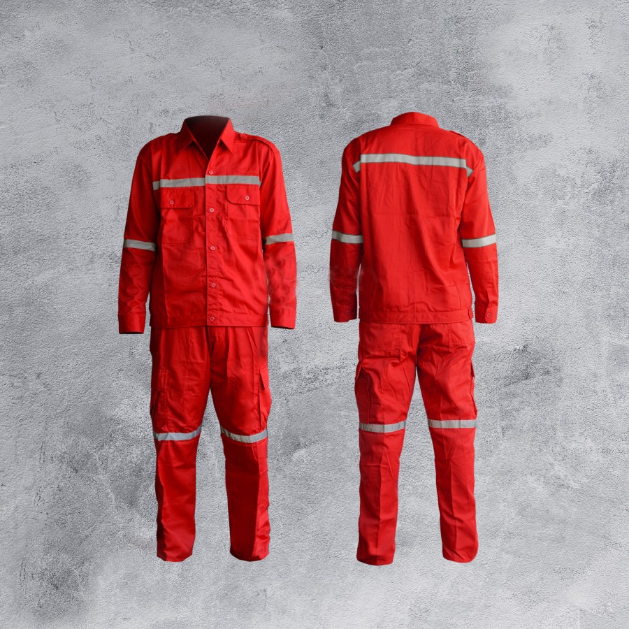 Seragam Kerja / Baju Celana Kerja / Kemeja Safety Okinawa Orange