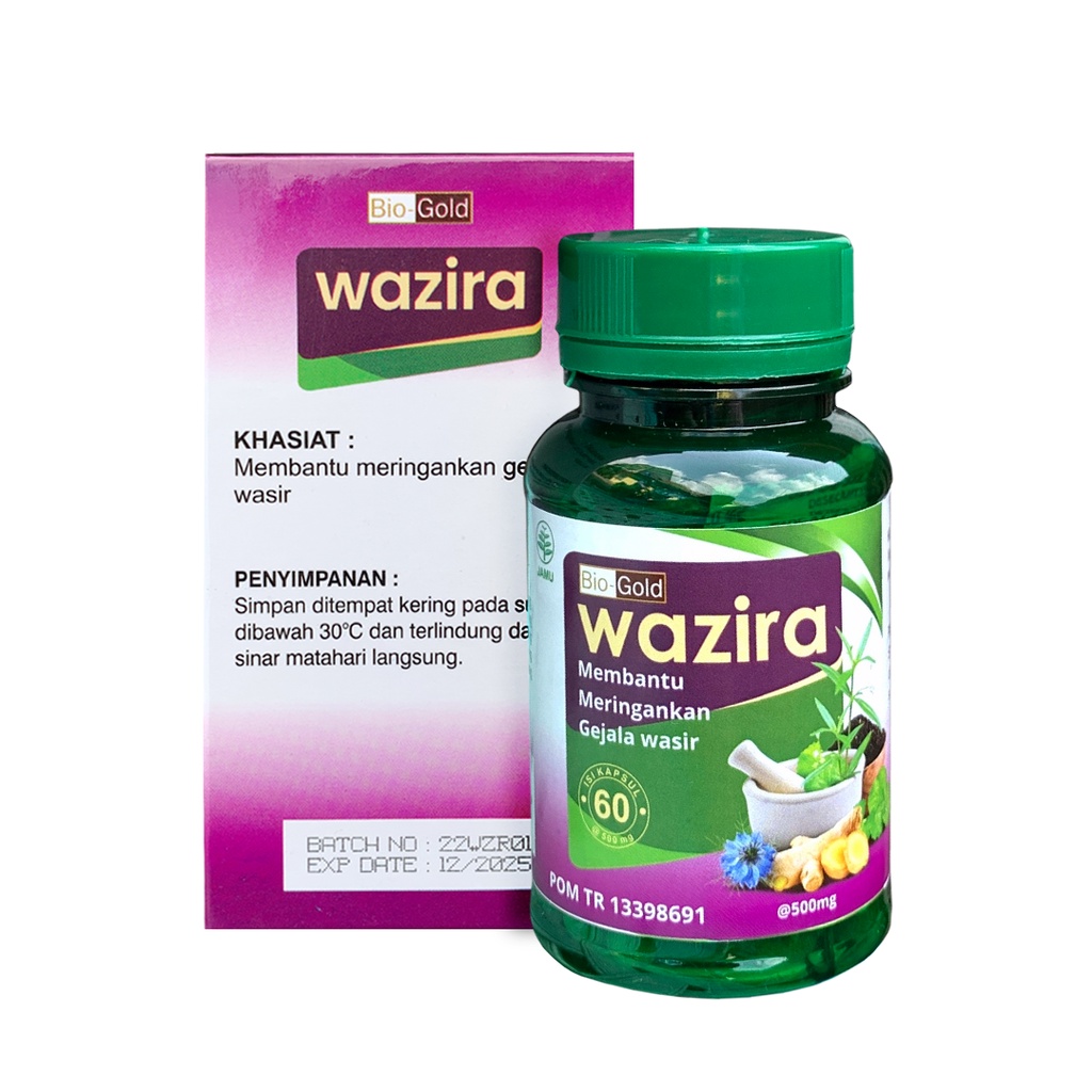 WAZIRA Obat Herbal Alami Atasi Wasir Ambeyen Ambeien Aman Halal BPOM Isi 60 Kapsul